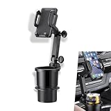 jokormo 1 PC Car Central Control Mobile Phone + Water Cup Two-in-one Holder, ABS + PC Embedded 360-degree Arbitrary Rotation Mobile Phone Navigation Holder, Multi-Functional Accessories (Black)