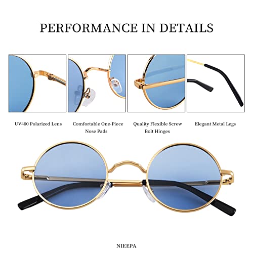 Image of Vintage Small Round Polarized Hippie Sunglasses for Men Women Circle Sun Glasses NP1002