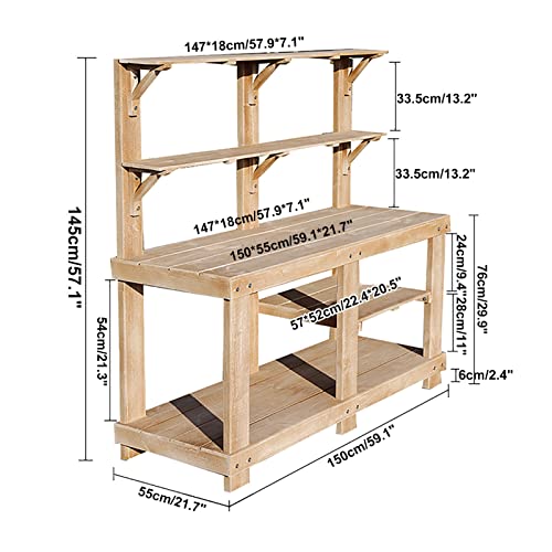 Banc de jardinage d'extérieur stable à double niveau pour terrasse - 3