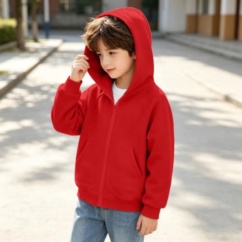 Boys Zip Up Hoodie Fall Long Sleeve Oversized Sweatshirt with Hooded Kids | Boys and Girls Zip Up Hoodie with Front Pockets, Raglan Sleeves, Soft Fabric, and a Relaxed Fit for Kids and Teens. - image 7