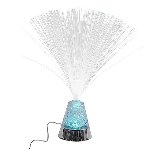 HOMSFOU Optical Fiber Lamp Colorful Desktop Night Light Color Changing Features Chic Design for Home Decor USB and Battery Operated for Bedside Table and Shelf Use
