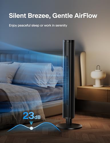 Image of Pelonis 42-Inch Tower Fan for Bedroom - 26ft /s, 90 Oscillating Tower Fan with Remote Control, LED Display - Floor Fan for Indoors with 6 Speeds, 4 Modes and 24-Hour Timer - ETL Certified