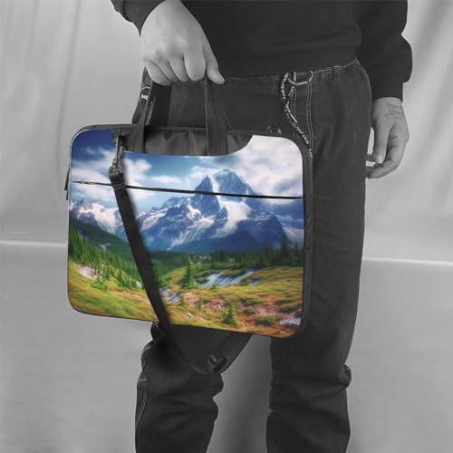 Bolso KHiry para laptop con paisaje de montaña negro miniatura 6