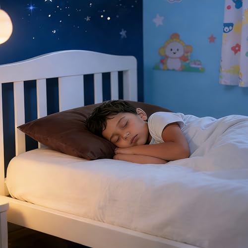 Image of NTBAY 2 Pack Pillows with Pillowcases, Soft Cotton Down Alternative 13x18 with Microfiber Zippered Pillowcases for Sleeping in Crib Bed - Machine Washable - Breathable Travel Pillow, Dark Brown