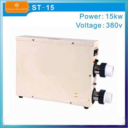 Preisvergleich Produktbild Huanyu Pool Thermostat Elektrische Poolheizung Schwimmbaden Erwärmen mit Temperaturregler für Spa Bathe Schwimmpool (ST-15,15kw,geeignet für 5m³ Wasser)