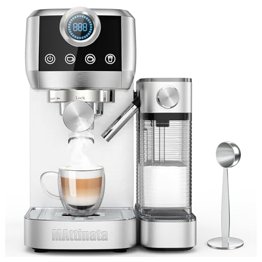 MAttinata Cappuccino Machine and Espresso Machine, 20 Bar Stainless Steel Latte Maker and Espresso Machine for Home with Automatic Milk Frothing System