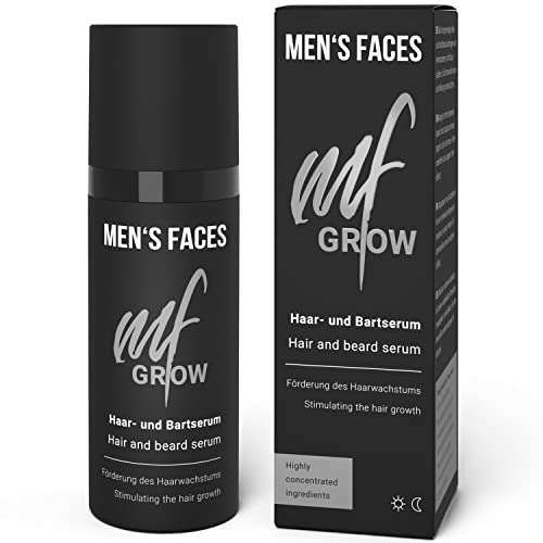 Bart & Haarwachstum Serum für mehr Bartwuchs & Haar für Männer – speziell für Beard Roller & Dermaroller – Jetzt Wachstum beschleunigen mit der Bartpflege von MEN’S FACES – 50 ml