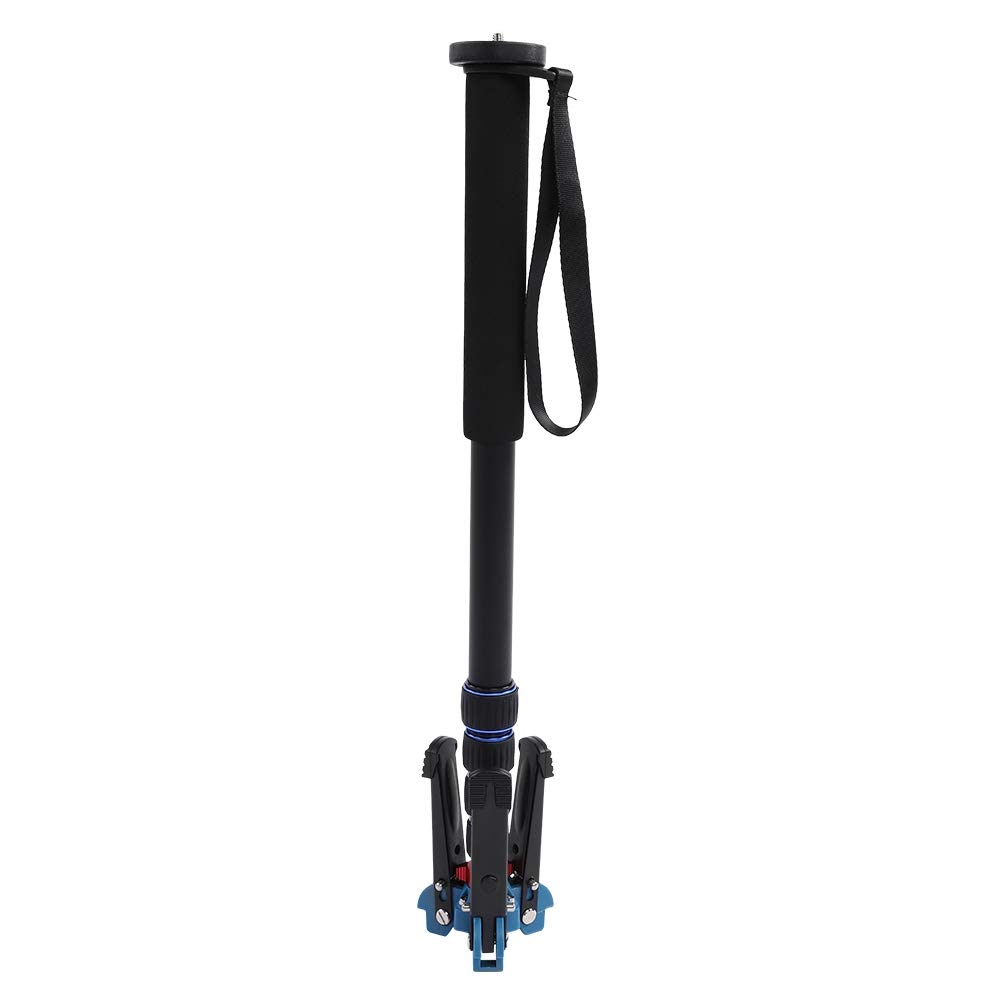 Trípode monopié telescópico de aleación de aluminio para cargas pesadas de 5 kg, monopié portátil para cámara con base trípode, altura ajustable de 45 a 165 cm, compatible con