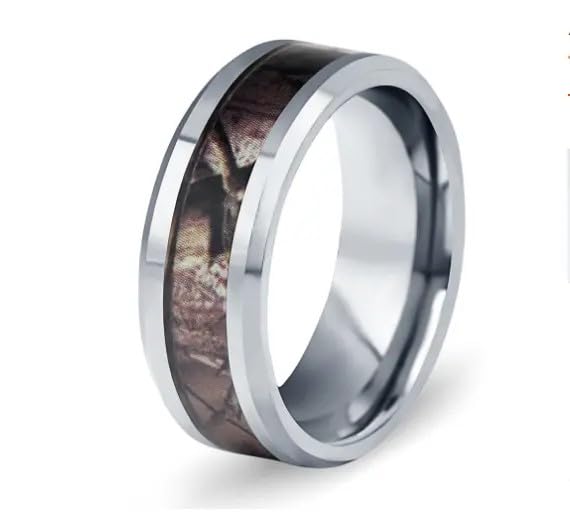 Mens Wedding Tungsten Steel Rings Band New Black Carbon Fiber 8mm Tungsten Steel Carbide Ring-image-12