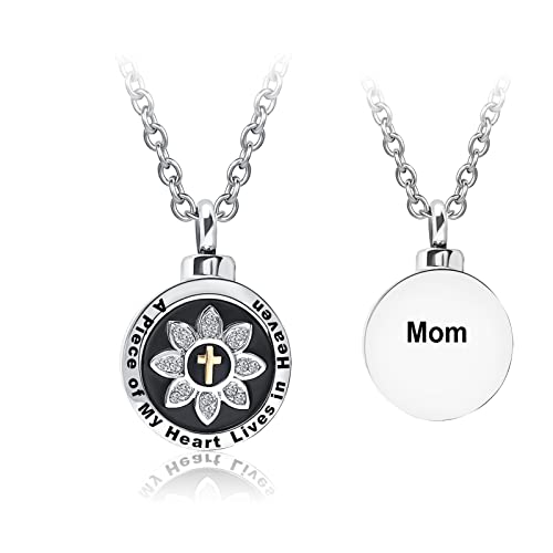 Collier urne pour cendres pendentif médaillon souvenir fleur de lotus gravé de texte commémoratif