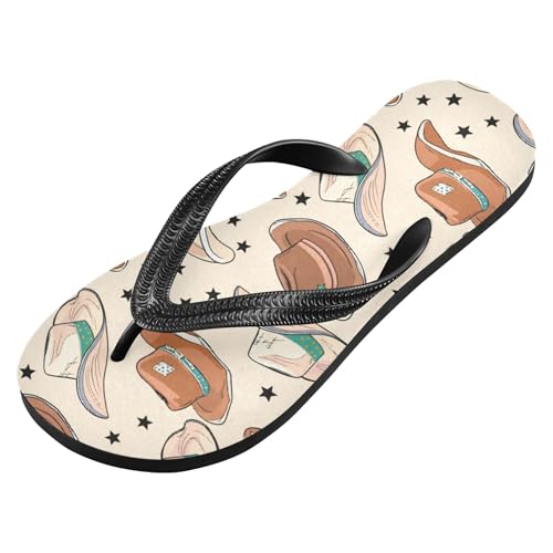 Burbuja Cowboy Hats Flip Flops for Women Men, Soft Thong Sandals Rubber Slippers for Pool Beach Essentials2
