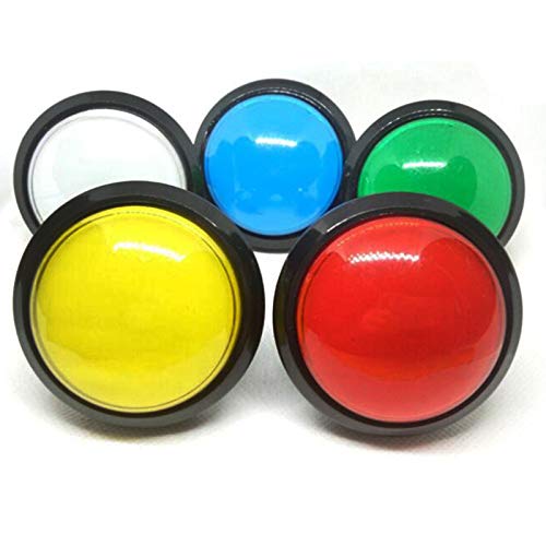 Arcity 5 Pcs 100mm Arcade Push Button LED Dome Illuminated with Microswitch for Jamma MAME Pop\'n Music Game Machine Cabinet 5 Colors New - Thumbnail 6