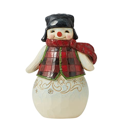 Enesco-Jim-Shore-Heartwood-Creek-Snowman-in-Plaid-Pint-Sized-Figurine-5-Inch-Multicolor Enesco Jim Shore Heartwood Creek Snowman in Plaid Pint Sized Figurine 5 Inch Multicolor