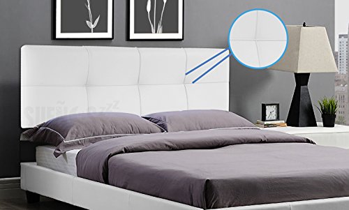 SUENOSZZZ-ESPECIALISTAS DEL DESCANSO Cabecero de Cama Square tapizado en Polipiel para Camas de 135 (145 x 57 cm) Polipiel Blanco - imagen 8