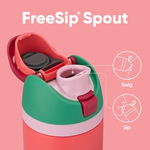 Image of Owala FreeSip Insulated Stainless Steel Water Bottle with Straw for Sports, Travel, and School BPA-Free Sports Water Bottle, 24 oz, Strawberry Fields