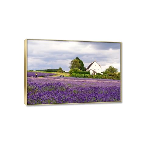 Photo paysage sur toile haut de gamme décoration murale forêt artistique cadre doré