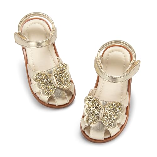 Image of ESTINE Toddler Girls Little Kids Close Toe Sandals - Flower Girl Dress Flats Summer Shoes