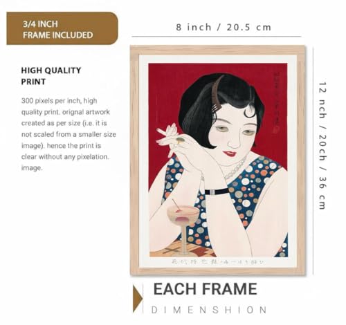 Image of BLINKART Henri Matis Aesthetic Modern Art Walls With Frame | Natural Wood Texture | Living Room Bedroom Office Wall Decoration | Poster Home Decor Frames Wall Bedroom | 12x8 Inches (D243)