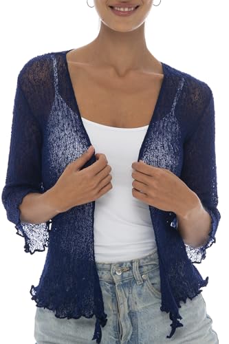 Image of Back From Bali Womens Sheer Shrug Cardigan Lightweight Knit