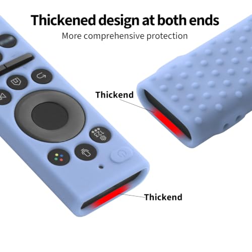 Image of Oboe Silicone Tv Remote Cover Compatible with Samsung Smart Tv Remote 2026 Model BN59-01498A Open Key Case with Lanyard (Glow in Dark Blue) [REMOT E NOT Included]