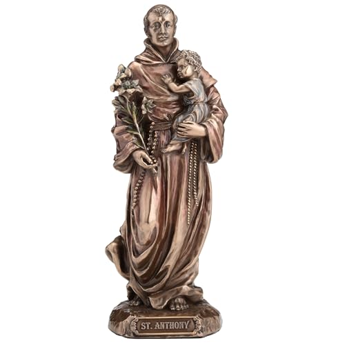 Estatua Saint Anthony y Niño Jesús 15.9 cm Resina Bronce miniatura 1
