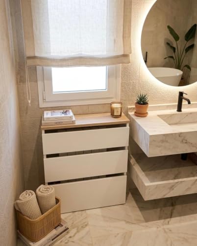 Cubre Radiador Blanco/Roble Moderno Modelo Hermes | Mueble Cubreradiador en Kit de Fácil Montaje | Melamina de Alta Resistencia al Rayado | Medidas 60cm / 90cm / 120cm / (60x83,5x19,5)