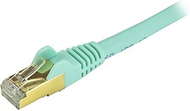 StarTech.com 20ft CAT6a Ethernet Cable - 10 Gigabit Shielded Snagless RJ45 100W PoE Patch Cord - 10GbE STP Network Cable w/Strain Relief - Aqua Fluke Tested/Wiring is UL Certified/TIA (C6ASPAT20AQ)