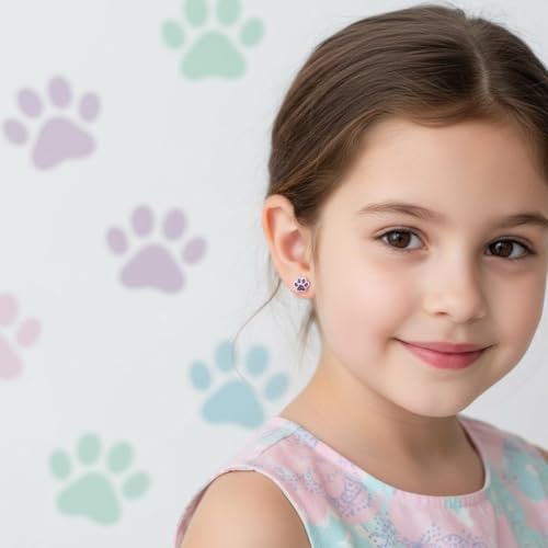 Image of 925 Sterling Silver Paw Print Stud Earrings (Choose Your Style) (Nickel Free)