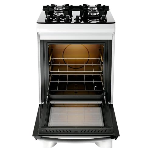 Fogão 4 bocas Dako Supreme Glass Branco Mesa de Vidro