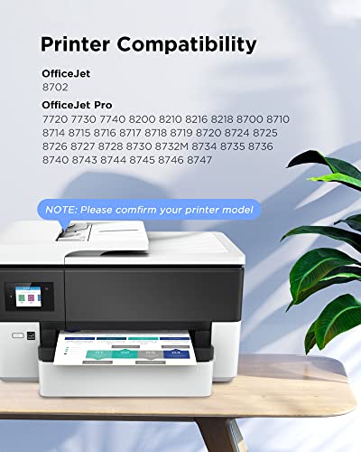 952Xl 952 Xl High-Yield Ink Cartridges, Replacement For Hp 952 952 Xl Ink Cartridges Combo Pack (4 Pack, 1Bk/1C/1M/1Y), Upgraded Chip, For Officejet Pro 8710 8720 7720 7740 8210 8702 8715 8725 Printer #TOP1