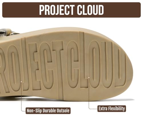 Image of Project Cloud Genuine Leather Women's Sandals - Thong Flip Flops with Plush Soft Insole, Arch Support & Non Slip Outsole - Comfortable Beach & Summer Slides