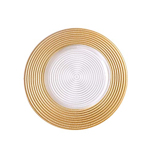 Platos decorativos de vidrio 3 piezas color dorado