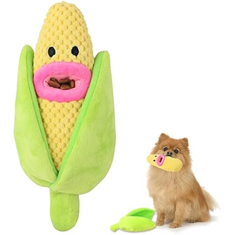 D King 2 in1 Squeaky Dog Toy,Funny Crinkle Puppy Toys,Interactive Dog Birthday Toys for Small Medium Dogs (Corn) Cover