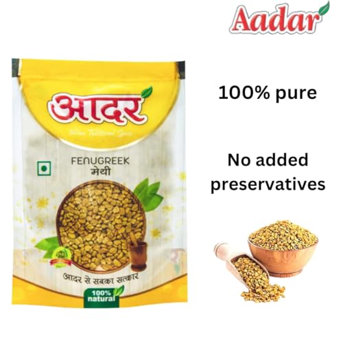 Image of Aadar Spices Whole Fenugreek, Sabut Methi for Authentic Flavors - No Added Preservatives [Pack of 1, 100 Gms]