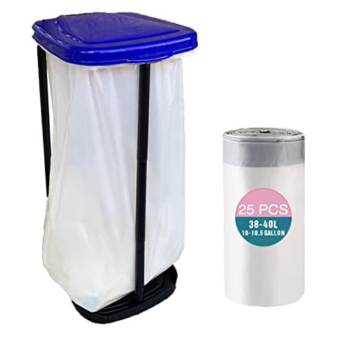 Reliable1st Portable Garbage Trash Holder | Collapsible Expandable Trash Can Outdoor Waste Bins Camping Accessories for Outdoor and Indoor RV Picnic Kitchen Home Use | Blue Cover