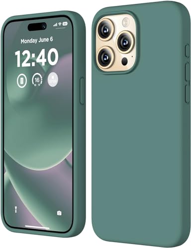 Image of Back Cover for iPhone 13 Pro Case,[Military Shockproof Protection] Liquid Silicone Case with [Soft Anti-Scratch Microfiber Lining for iPhone 13 Pro (Dark Turquoise)