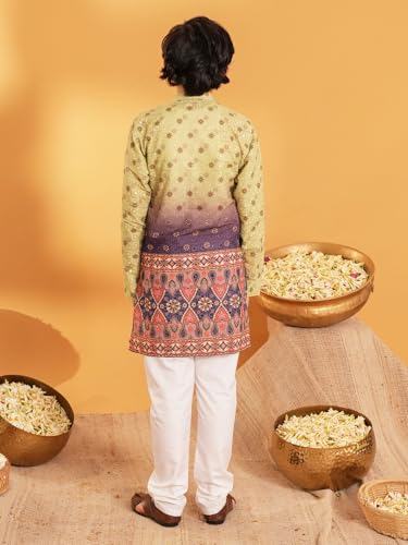 Image of AJ DEZINES Kurta Pajama For Kids Boys | Cotton Printed Chikankari Kurta Pyjama Set For Boys | Traditional & Festive Outfit | Party & Ethnic Wear | Stylish Kids Kurta Set