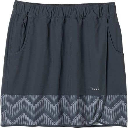 Terry Rover Bike Skort, Women's 2 Piece Set, 17 Inch Front Length, Elastic Waist Wrap Skirt & Unattached Padded Liner - Ebony | Speed Link, Large #TOP4