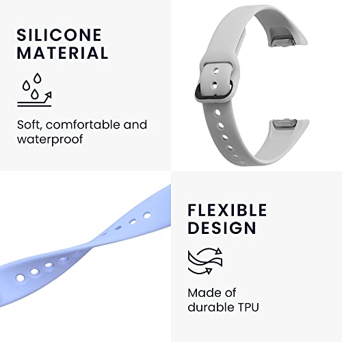 Image of 2x Replacement Strap for Samsung Galaxy Fit (SM-R370) Band - Silicone Band Soft TPU Durable Black /Navy Blue, L, TPU; Silicone