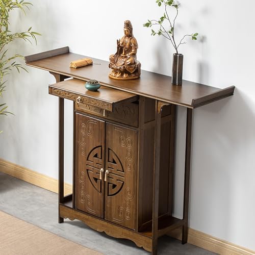 USFJATI Mesa De Altar con Espacio Almacenamiento,Gabinete Oración Budista Personal,Mmueble Nicho Budistas,Adecuado para Hogares, Iglesias,templos Y Santuarios