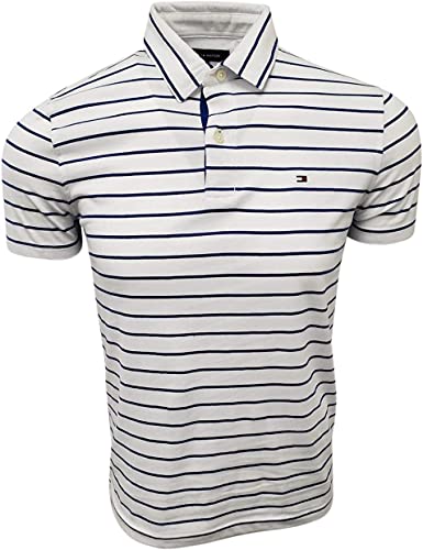Polo rayé en coton doux Tommy Hilfiger blanc taille XS de style haut de gamme