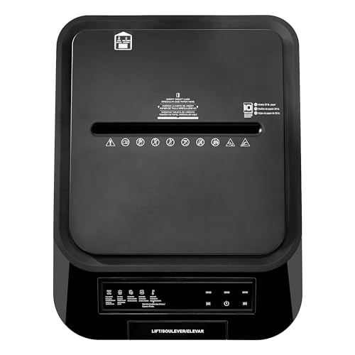 Amazon Basics 200-Sheet Auto Feed Cross Cut Paper Shredder with Pullout Basket, Black