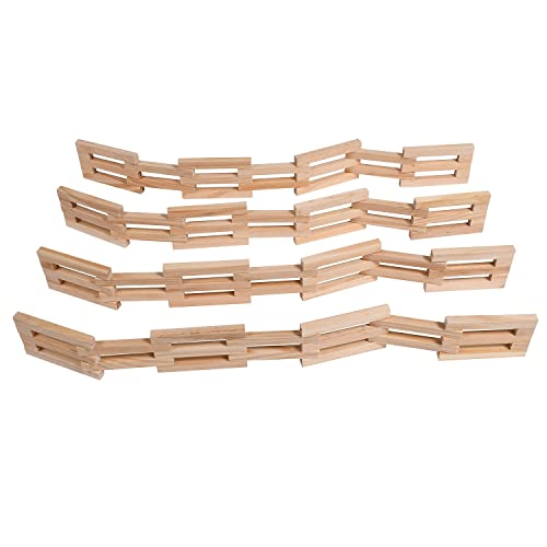 The Freckled Frog Wooden Fences - Set of 4 - Ages 12m+- More than 6 ft (2 inches high) of Toy Corral Fences for Imaginative Play with Toy Horses, Farms, Action Figures and Role Play Activities