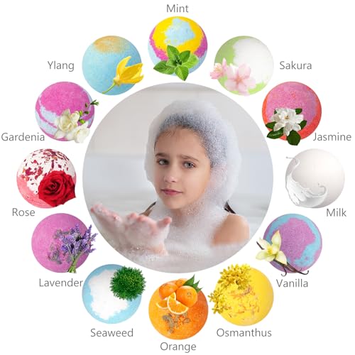 Bath Bombs for Kids with Surprise Toys Inside, 12 Pack Essential Oil SPA Bath Bombs, Bubbles Gentle and Safe Fragranced Bath Balls, Halloween Birthday Christmas Gifts Set for Kids Boys Girls - Image 4