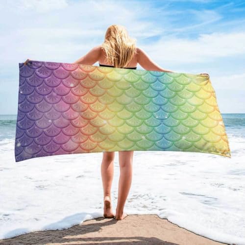 Toalla de Playa Sirena, Toalla de Baño 75x150cm, Toalla de Playa Microfibra, Toalla de Playa...
