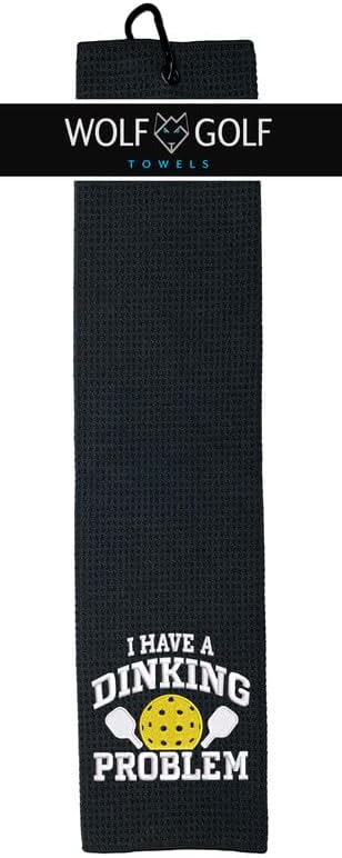 Miniatura 2 de Wolf Golf Towels Toalla de pickleball - Tengo un problema de dinking - Regalo - Divertido bordado - Regalo de jubilación de equipo, problema de