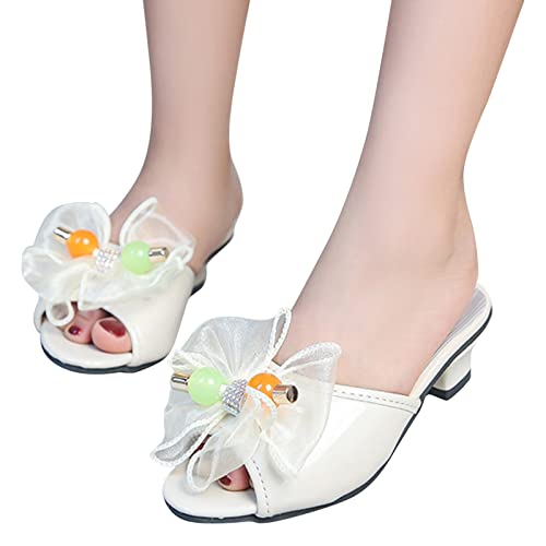 Snow Leopard Slippers for Girls Toddler Little Kid Girls Flower Crystal Pump Sandals Love Kids Home Slippers4