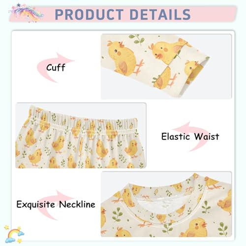ALAZA Cute Rabbit Carrot Easter Pajamas Long Sleeve Sleepwear 2-Piece Pajama Set4