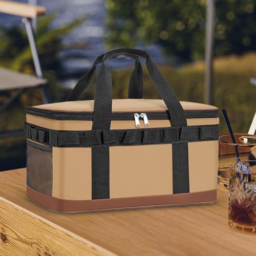 Insulated Bag - Zippered Cooler Tote Bags Insulated | Cold-Retention Thermal Tote For Camping, Beach, Picnic, Kayak, Boat, Golf, Fishing, Or Poolside Travel, Durable Compact Design For Car Or Truck Us3