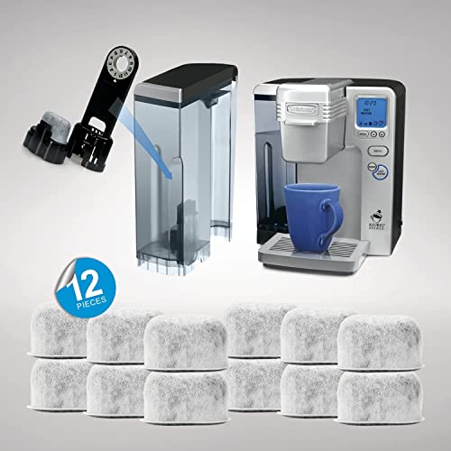 12 Pack Replacement Charcoal Water Filters for All Cuisinart Coffee Machines - Cuisinart Compatible (NOT KEURIG) Filters Fit Both Newer & Older Models Cuisinart Coffee Makers